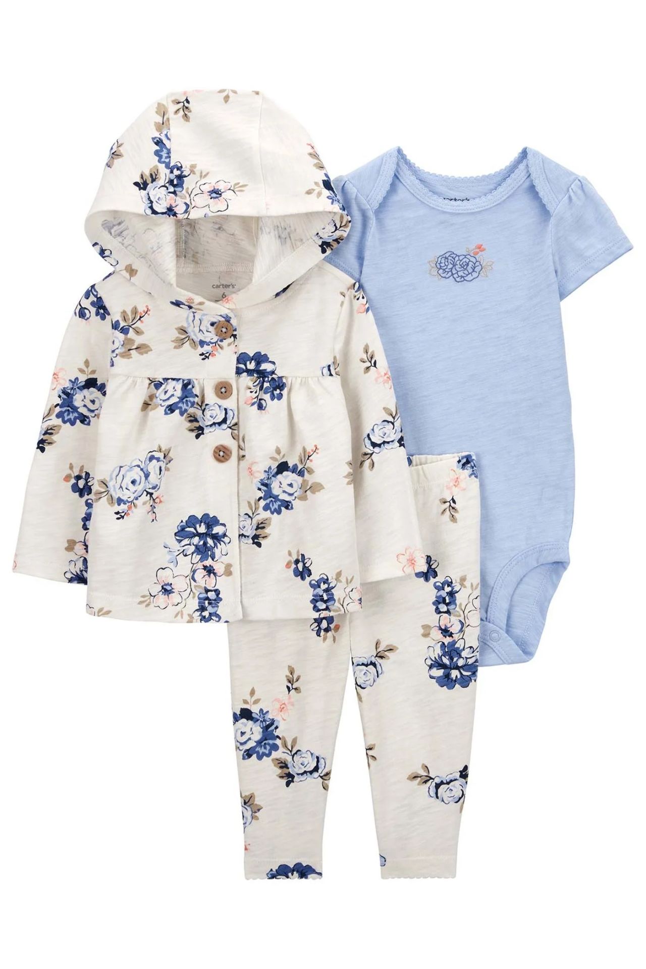 Carter's Layette Kız Bebek 3'Lü Hırkalı Set 1Q475410 Karışık Renkli