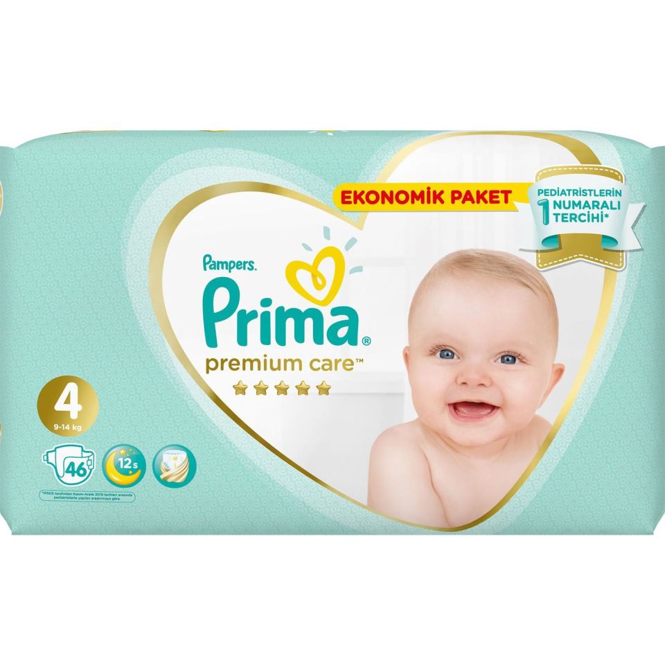 Prima Premium Care Bebek Bezi Eko Paket 4 Beden 46 Adet