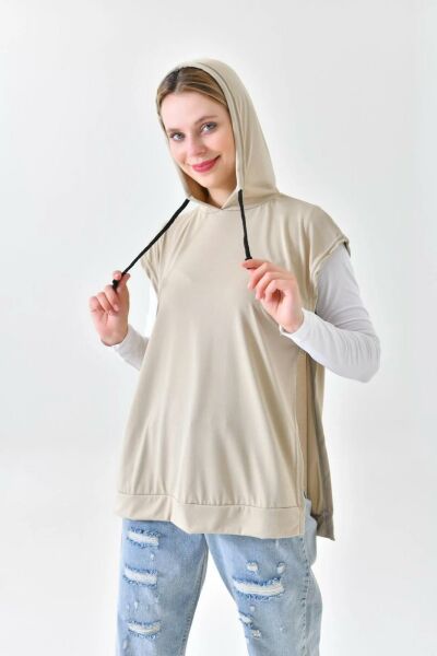 Hooded Belted Sweatshirt - Mink