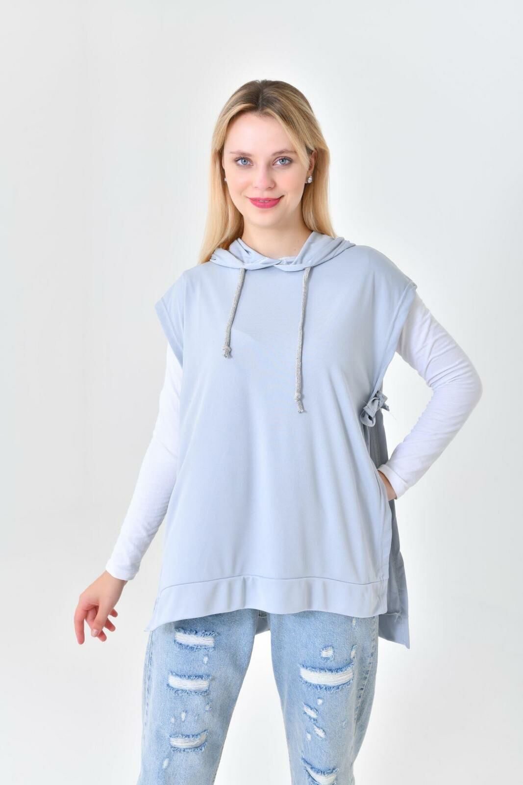 Belted Sweatshirt - GREY