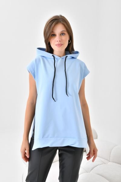 Hooded Sports Sweatshirt - Blue