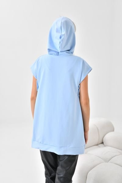 Hooded Sports Sweatshirt - Blue