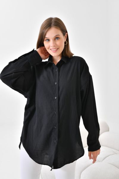 Basic Oversize Shirt - Black