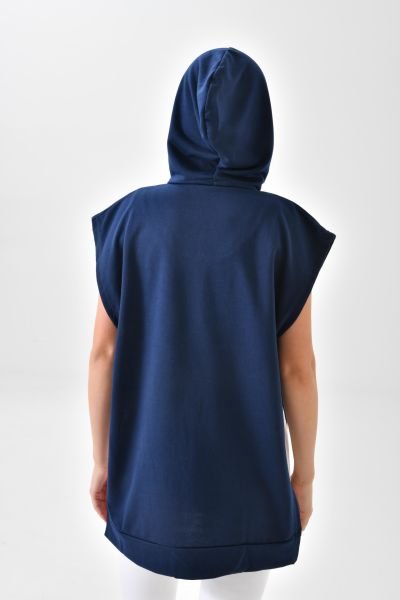 Hooded Sport Sweatshirt - Navy Blue