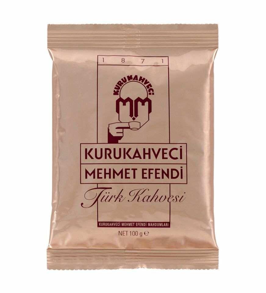 Elit 375gr Madlen Çikolata & Yeşil Renk Kahve Sunum Seti & Mehmet Efendi Türk Kahvesi Hediye Seti