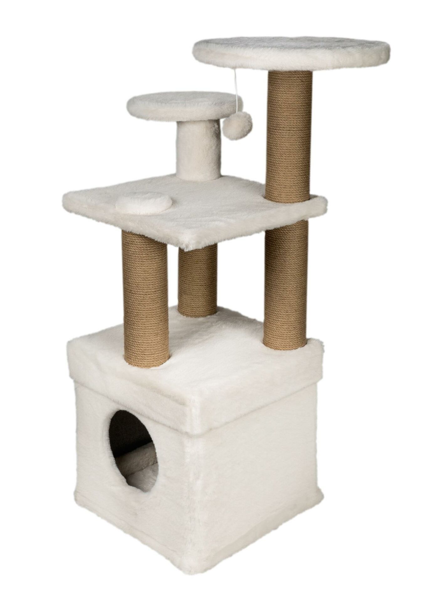 Dubex 52x67x100 cm Kedi Oyun Evi ve Tırmalama Platformu Beyaz