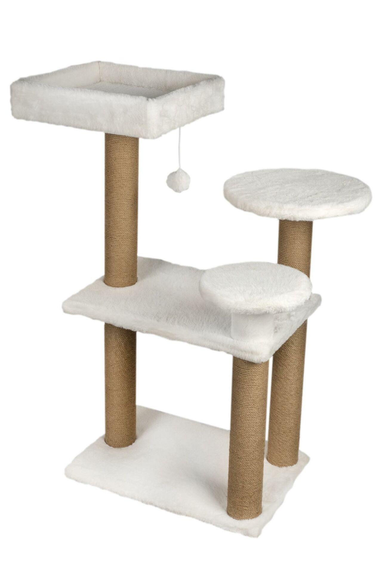 Dubex 65x88x111 cm Kedi Oyun Evi ve Tırmalama Platformu Beyaz
