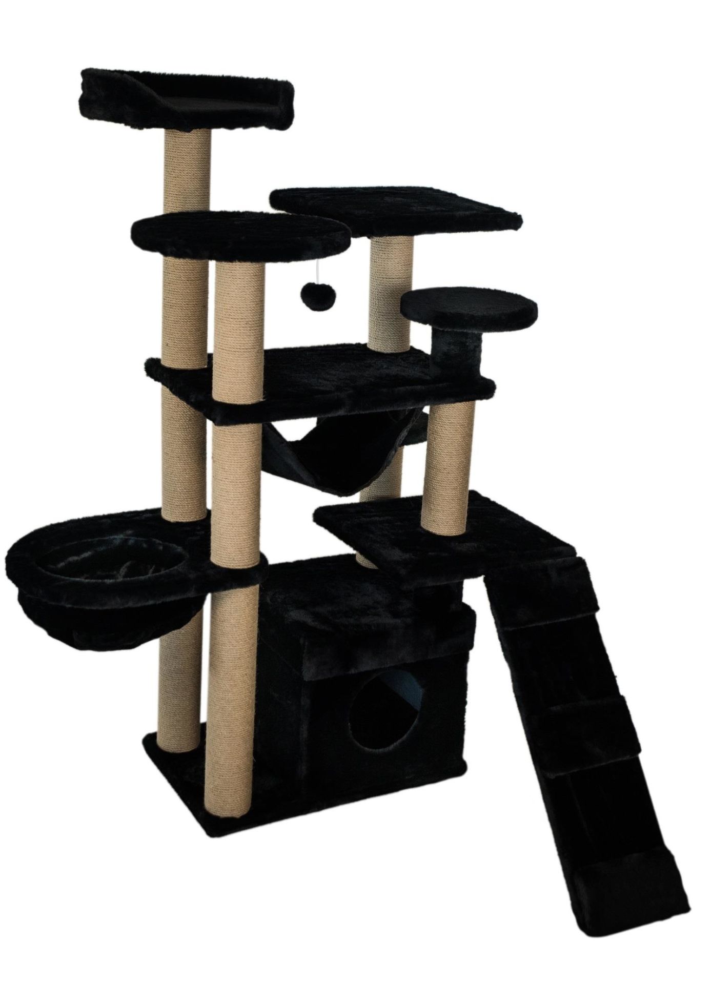 Dubex 122x108x144 cm Kedi Oyun Evi ve Tırmalama Platformu Siyah