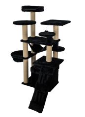 Dubex 122x108x144 cm Kedi Oyun Evi ve Tırmalama Platformu Siyah
