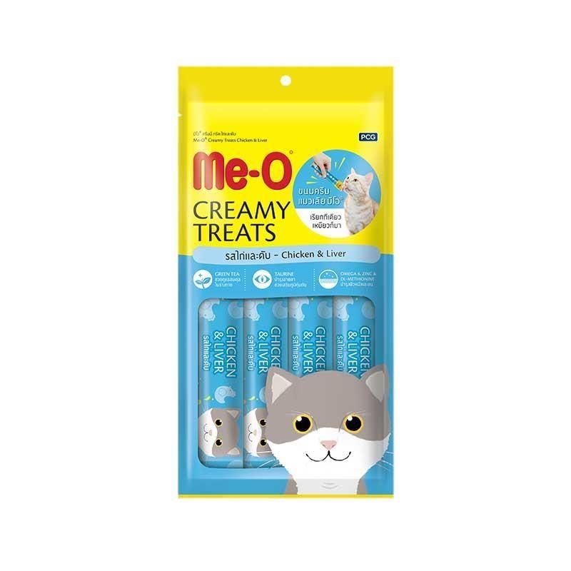Me-O Creamy Tavuklu ve Ciğerli Sıvı Kedi Ödülü 4x15 Gr