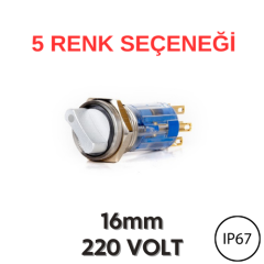 J16-472 16mm 0-1 Kalıcı Mandal LED Butonlar (220V) (IP67)