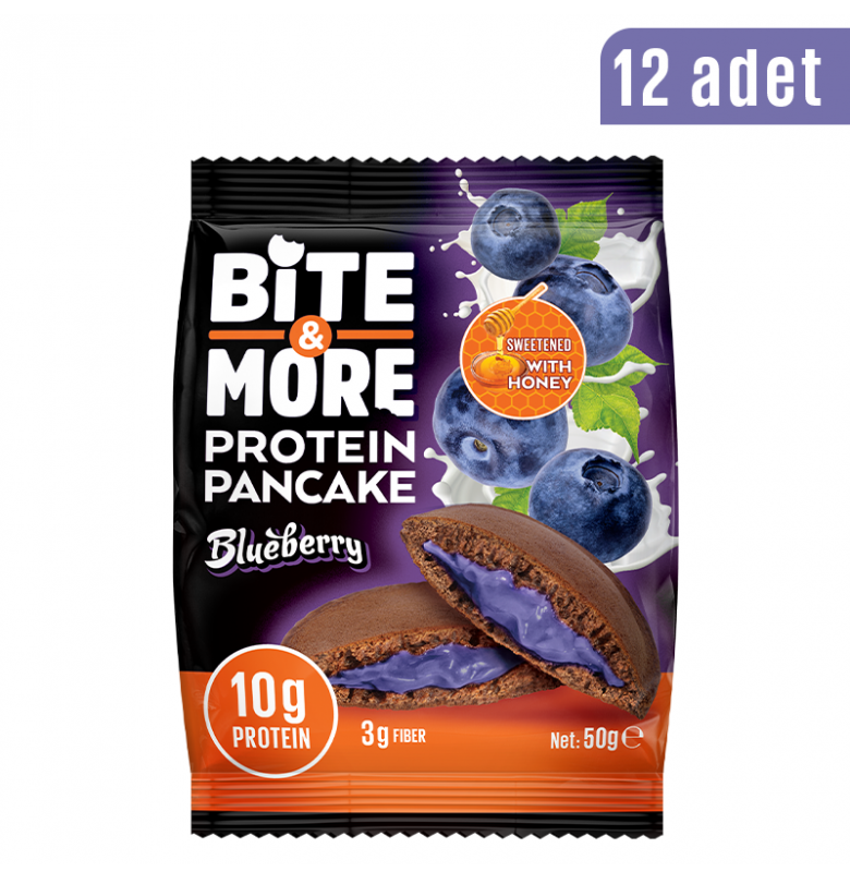 Bite & More Cocoa Protein Pancake Blueberries 12 Adet x 50 Gram