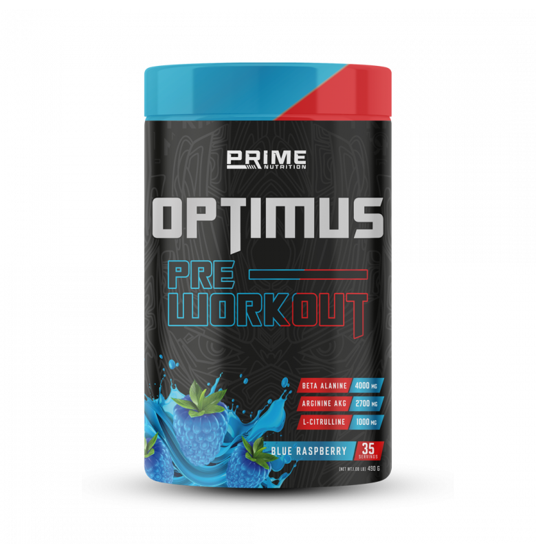 Prime Nutrition Optimus Pre-Workout Blue Raspberry 490 gram