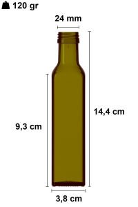 100 cc Yeşil Maraska Kare Şişe Kapaklı (24mm)