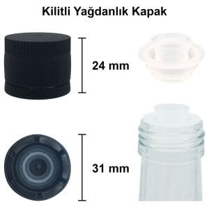 250 cc Yeşil Dorika Yuvarlak Şişe Kapaklı (31mm)