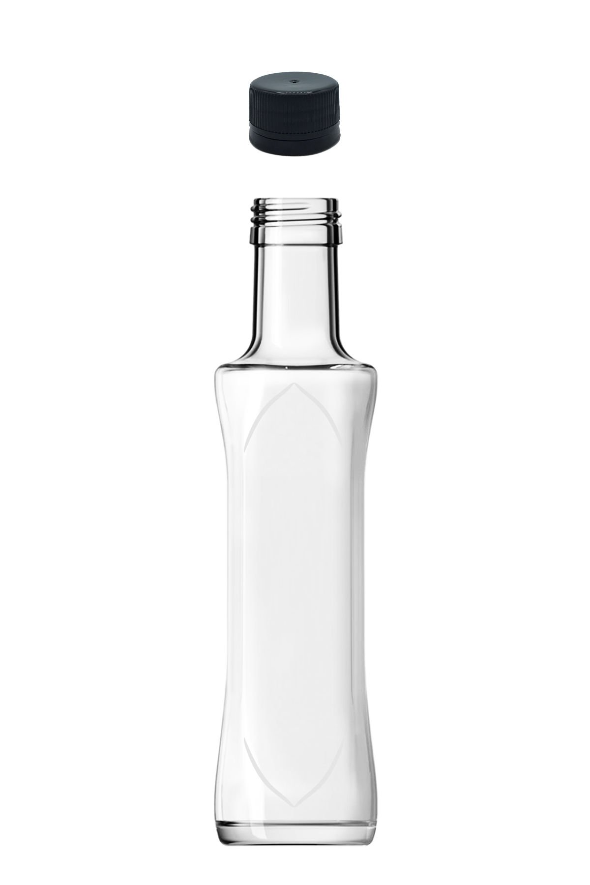 250 cc Şeffaf Geolive Kavisli Şişe Kapaklı (31mm)