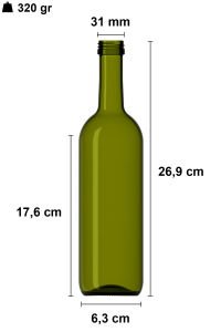 500 cc Yeşil Olivya Yuvarlak Şişe Kapaklı (31mm)