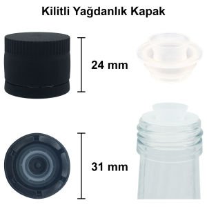 750 cc Şeffaf Dorika Yuvarlak Şişe Kapaklı (31mm)