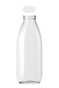 1000 cc Şeffaf Süt Ayran Şişesi Kapaklı (45mm)