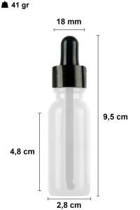 20 cc Şeffaf Yuvarlak Damlalık Şişe Metal Kapaklı (18mm)
