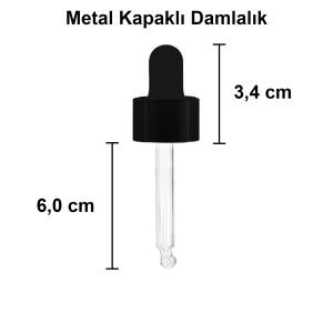 30 cc Amber Yuvarlak Damlalık Şişe Metal Kapaklı (18mm)