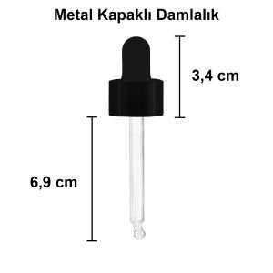 50 cc Amber Yuvarlak Damlalık Şişe Metal Kapaklı (18mm)