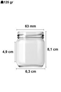 210 cc Kavanoz Metal Konserve Kapaklı (63mm)