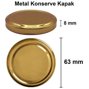 210 cc Kavanoz Metal Konserve Kapaklı (63mm)