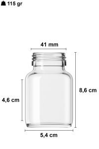 140 cc Şeffaf Tablet Şişe Metal Kapaklı (41mm)
