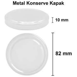 230 cc Kavanoz Metal Konserve Kapaklı (82mm)