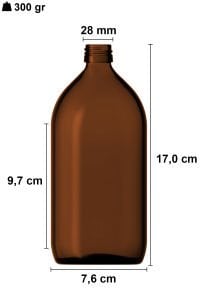 500 cc Amber Ecza Şişesi Kapaklı (28mm)
