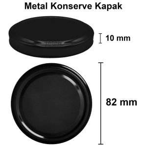 1000 cc Kavanoz Metal Konserve Kapaklı (82mm)