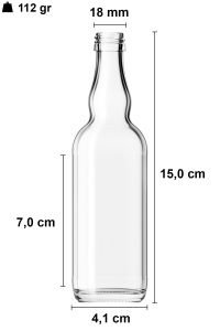 100 cc Şeffaf Boğumlu Cam Şişe Kapaklı (18mm)