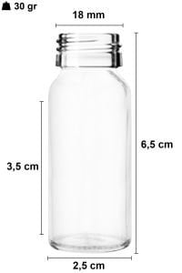 10 cc Şeffaf Yuvarlak Çelik Roll On Şişe Plastik Kapaklı (18mm)