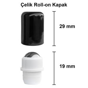 10 cc Şeffaf Yuvarlak Çelik Roll On Şişe Plastik Kapaklı (18mm)