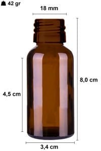 30 cc Amber Yuvarlak Çelik Roll On Şişe Plastik Kapaklı (18mm)