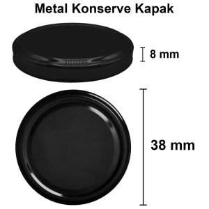 67 cc Küçük Kavanoz Metal Konserve Kapaklı (38mm)