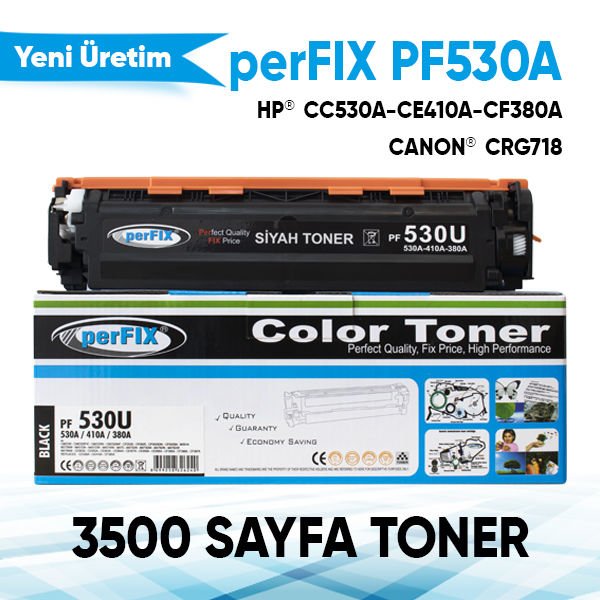 PFX PF CF530A SİYAH 205A TONER 1,1K