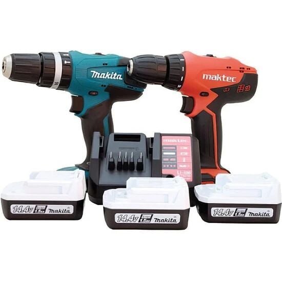 Makita HP347DWE3 14.4 V 1.5 Ah 3 Akülü Darbeli + Darbesiz Matkap Vidalama 3 Akülü Set