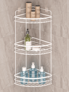 Yapışkanlı Ömür Boyu Paslanmaz Banyo Düzenleyici Köşelik Beyaz LK03
