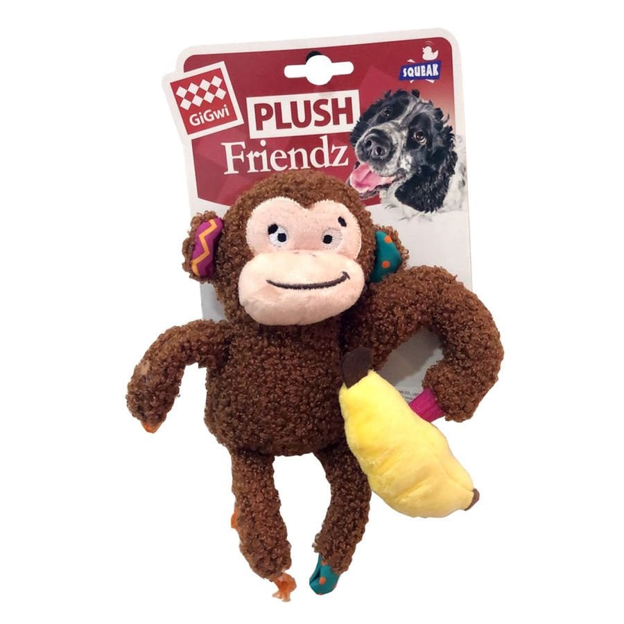 Gigwi Plush Friendz Sesli Maymun Peluş Köpek Oyuncağı