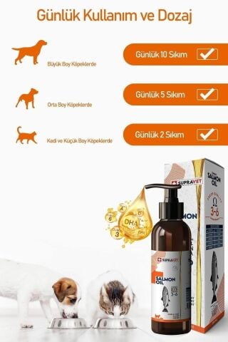 Supravet Kedi Ve Köpekler Için Somon Yağı 200ml (TÜY SAĞLIĞI VE İŞTAH AÇMA DESTEĞİ)