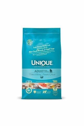 Unique Yetişkin Küçük Irk Somonlu Hamsili Köpek Maması 3 Kg