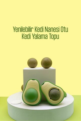 Yenilebilir Kedi Nanesi Otu Oyun Topu Oyuncağı Kedi Yalama Topu