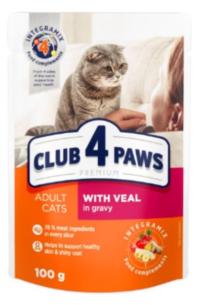 Club4Paws Dana Etli Premium Pouch Kedi Maması 100 gr