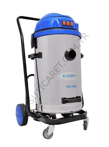 Cleanvac 3 Motorlu Wd753 Sanayi Tipi Süpürge Islak - Kuru 75Lt 3600W