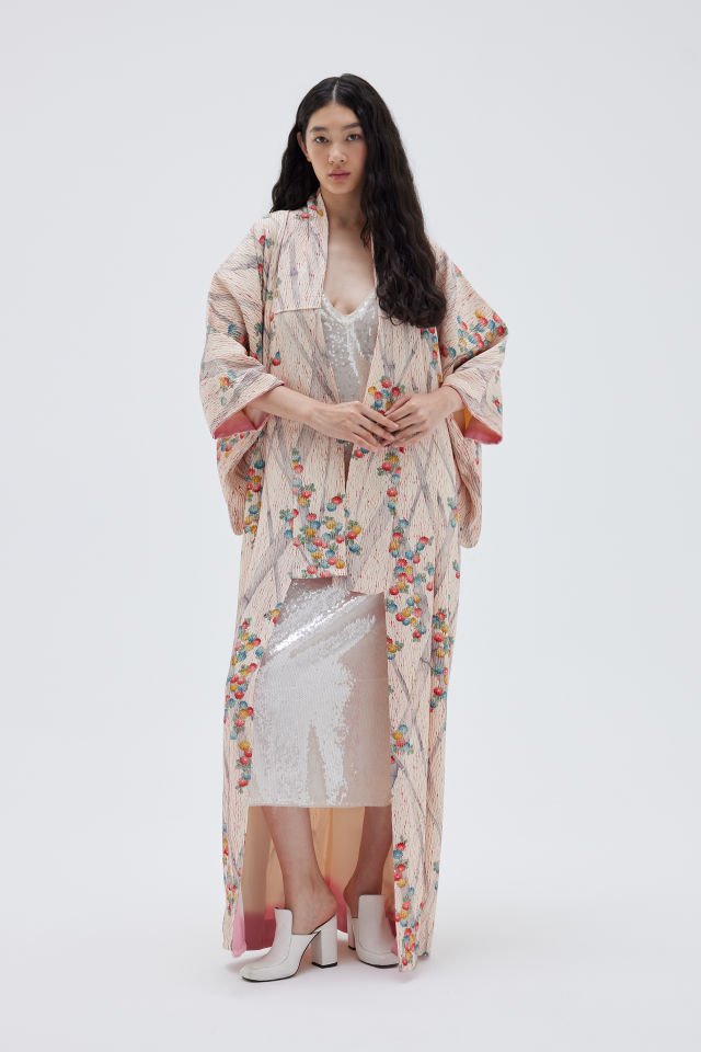 KİKU vintage ipek kimono