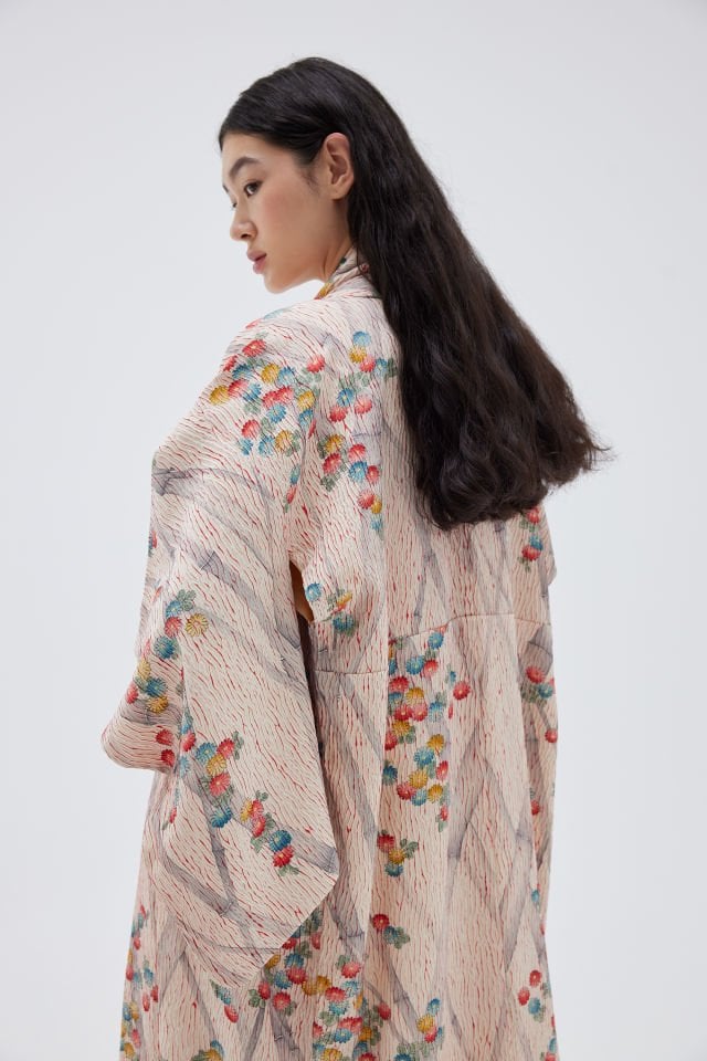 KİKU vintage ipek kimono
