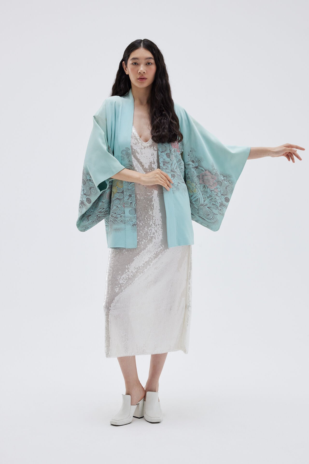 AQUA BLOSSOM vintage ipek kimono ceket