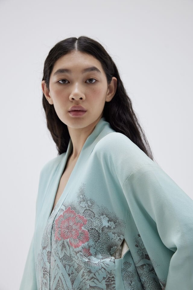 AQUA BLOSSOM vintage ipek kimono ceket